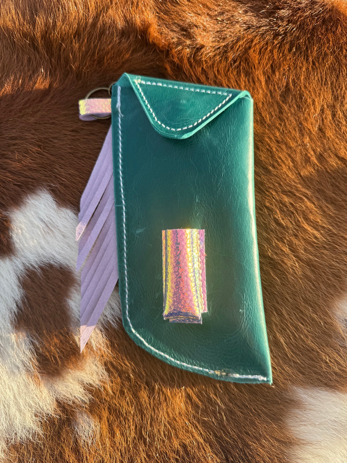 Chap-Stick Sunglass Holder Turquoise and Holographic