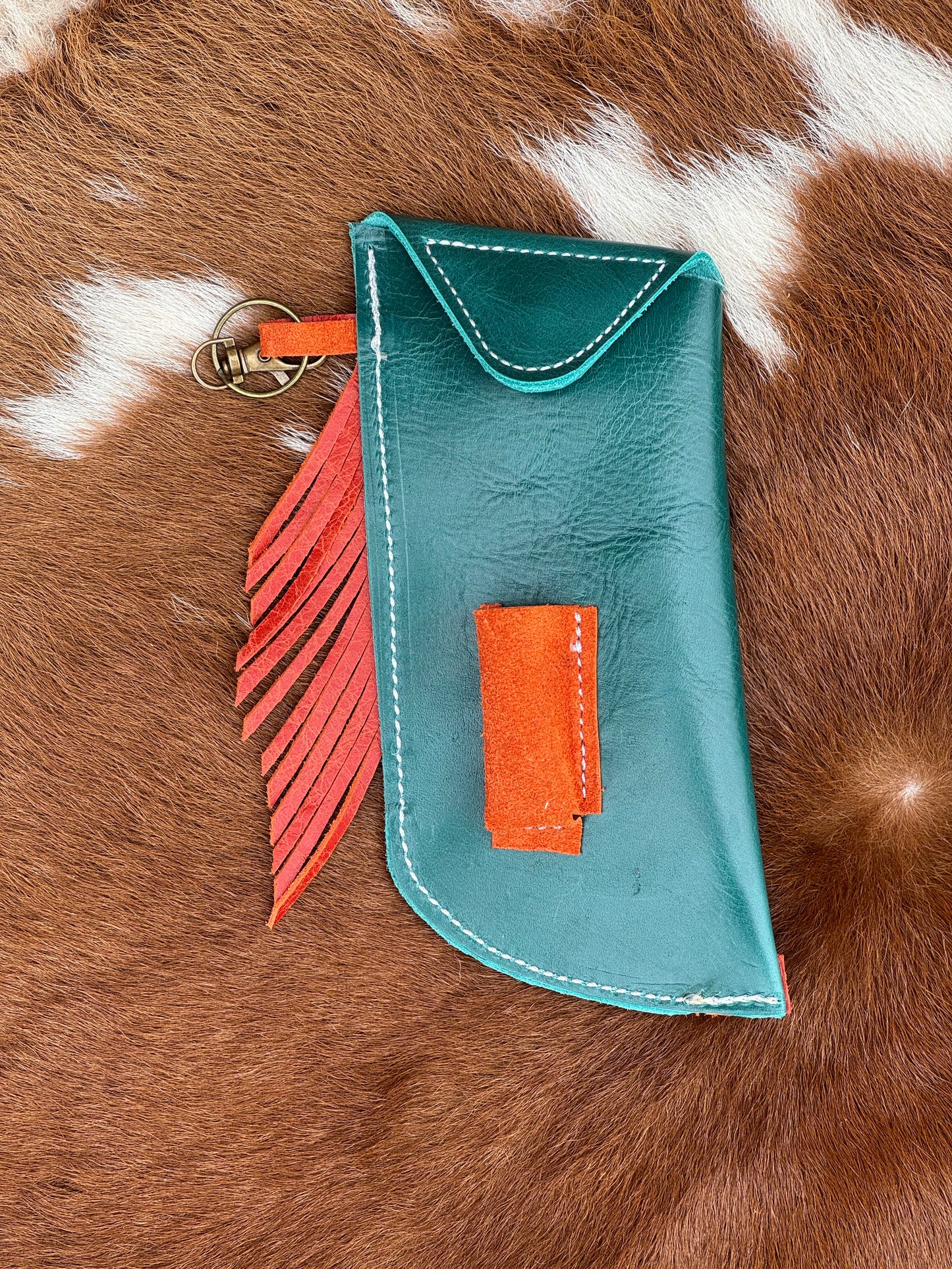 Chap-Stick Sunglass Holder Orange & Turquoise