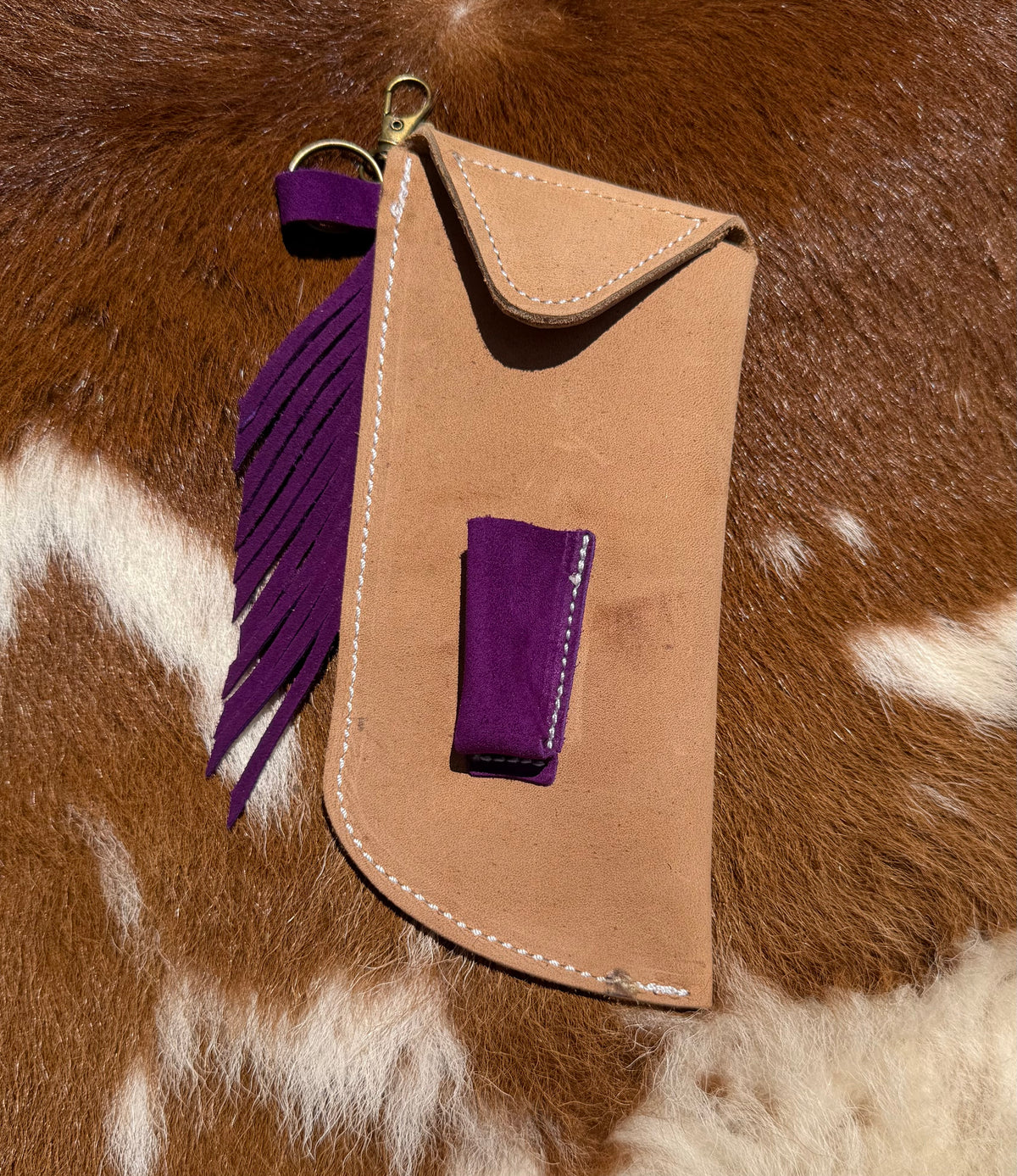 Tooled Mini Chap Peanut & Purple