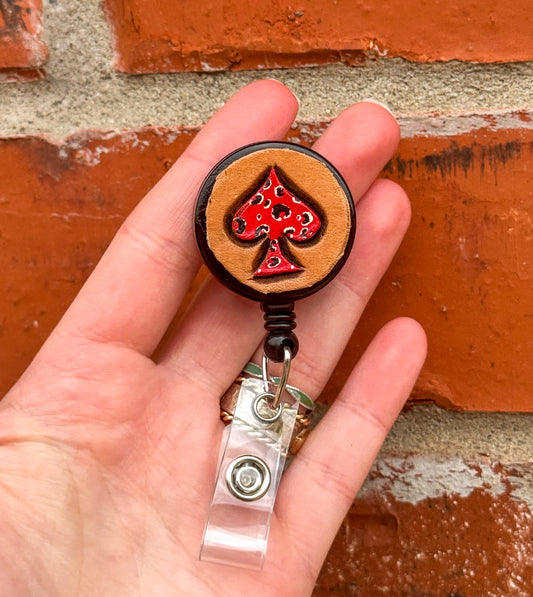 Cheetah Spade badge reel