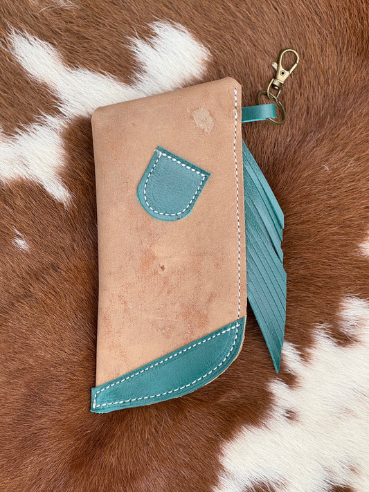 Chap-Stick Sunglass Holder Turquoise and Peanut