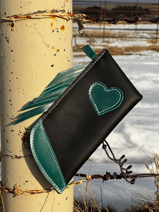 Black and Turquoise Heart Chap