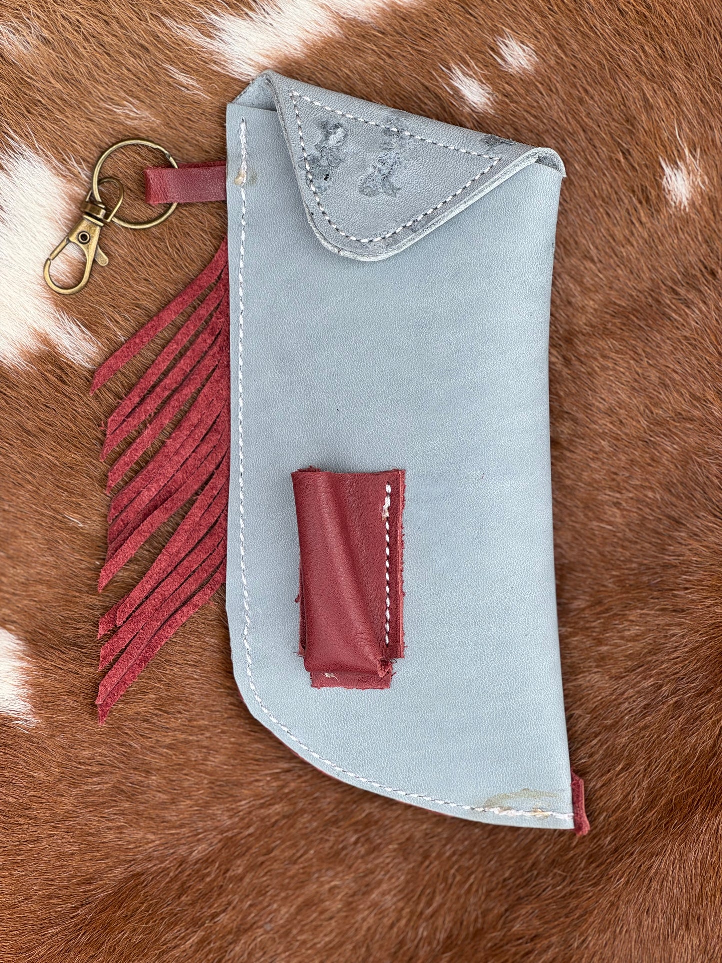 Chap-Stick Sunglass Holder Maroon & Dusty Blue