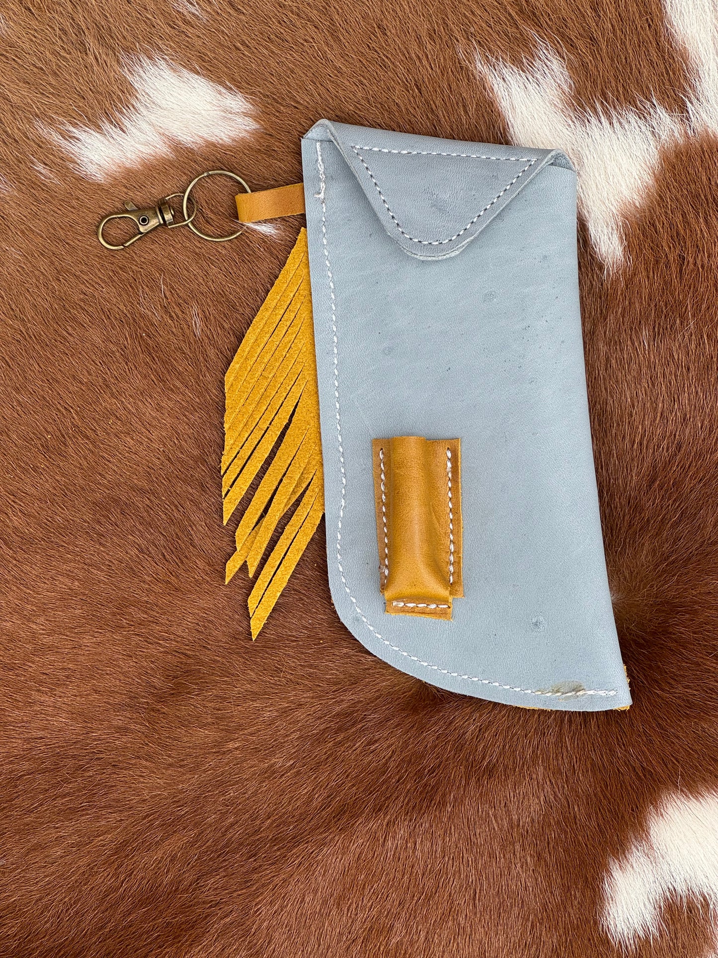 Chap-Stick Sunglass Holder Yellow & Dusty Blue