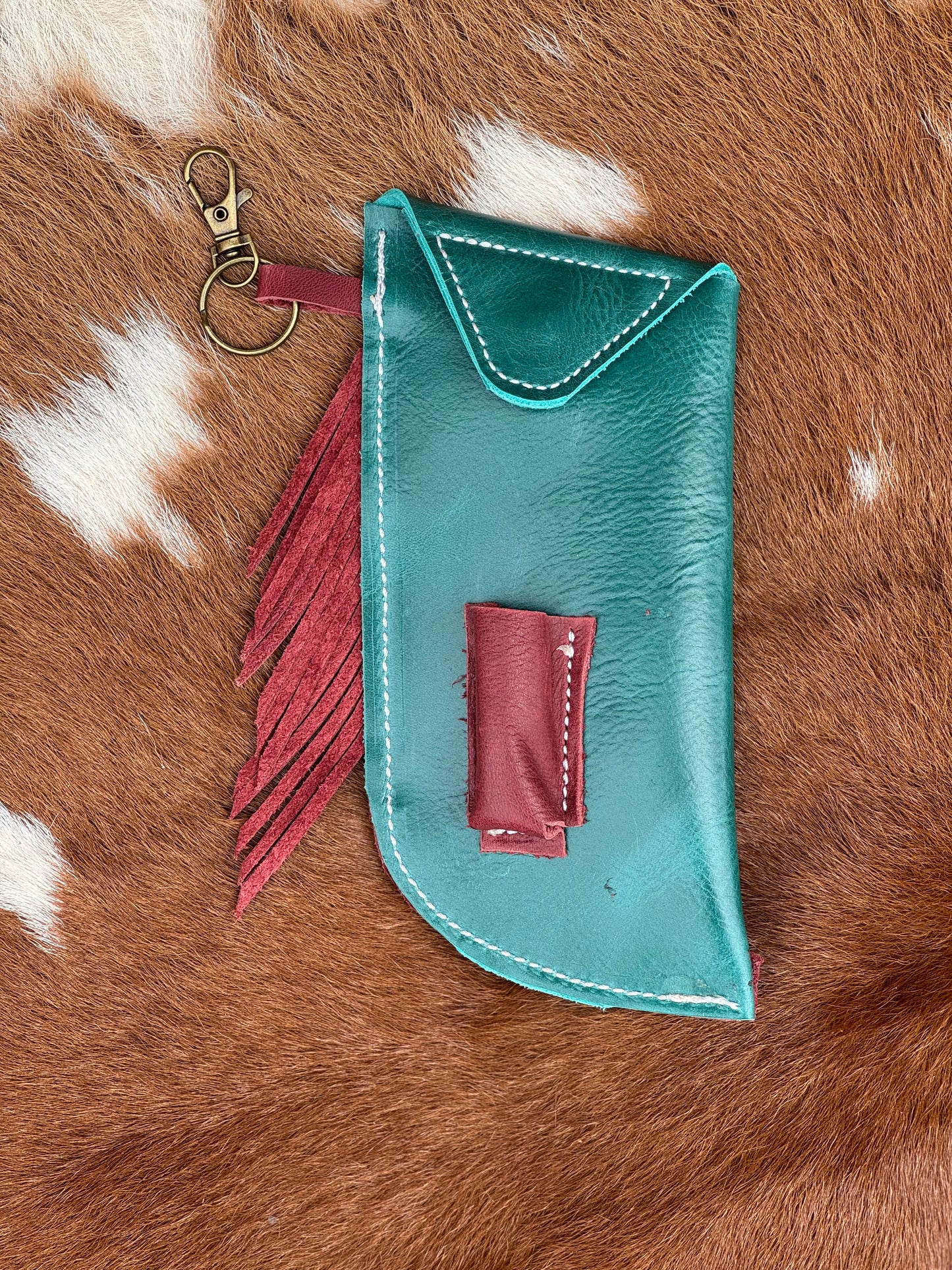 Chap-Stick Sunglass Holder Maroon & Turquoise