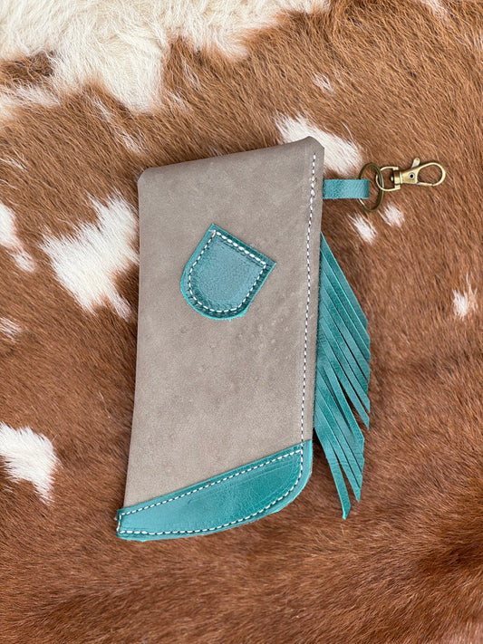 Chap-Stick Sunglass Holder Turquoise and Gray