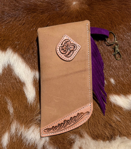 Tooled Mini Chap Peanut & Purple