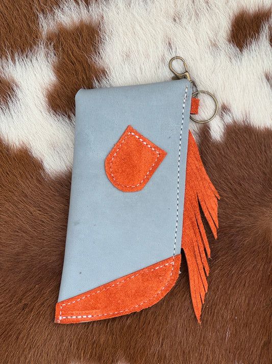 Chap-Stick Sunglass Holder Dusty Blue & Orange