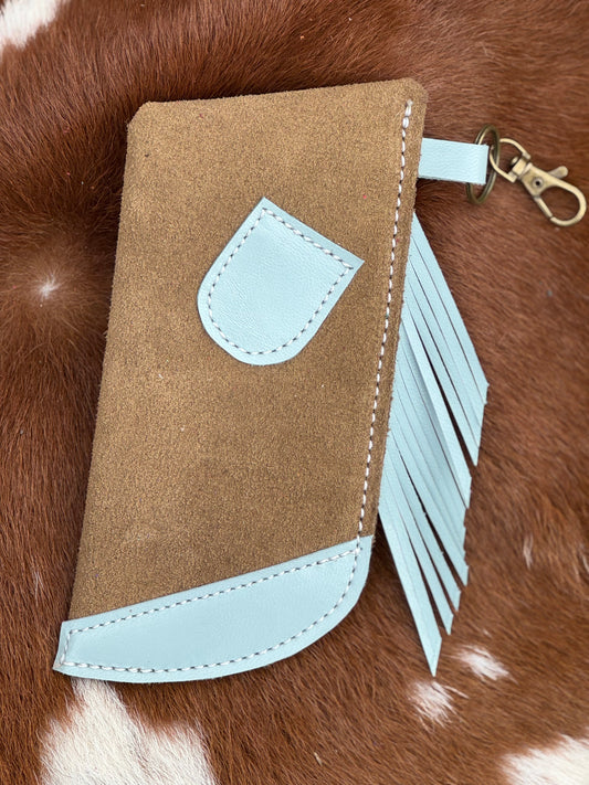 Chap-Stick Sunglass Holder Taupe & Sky Blue
