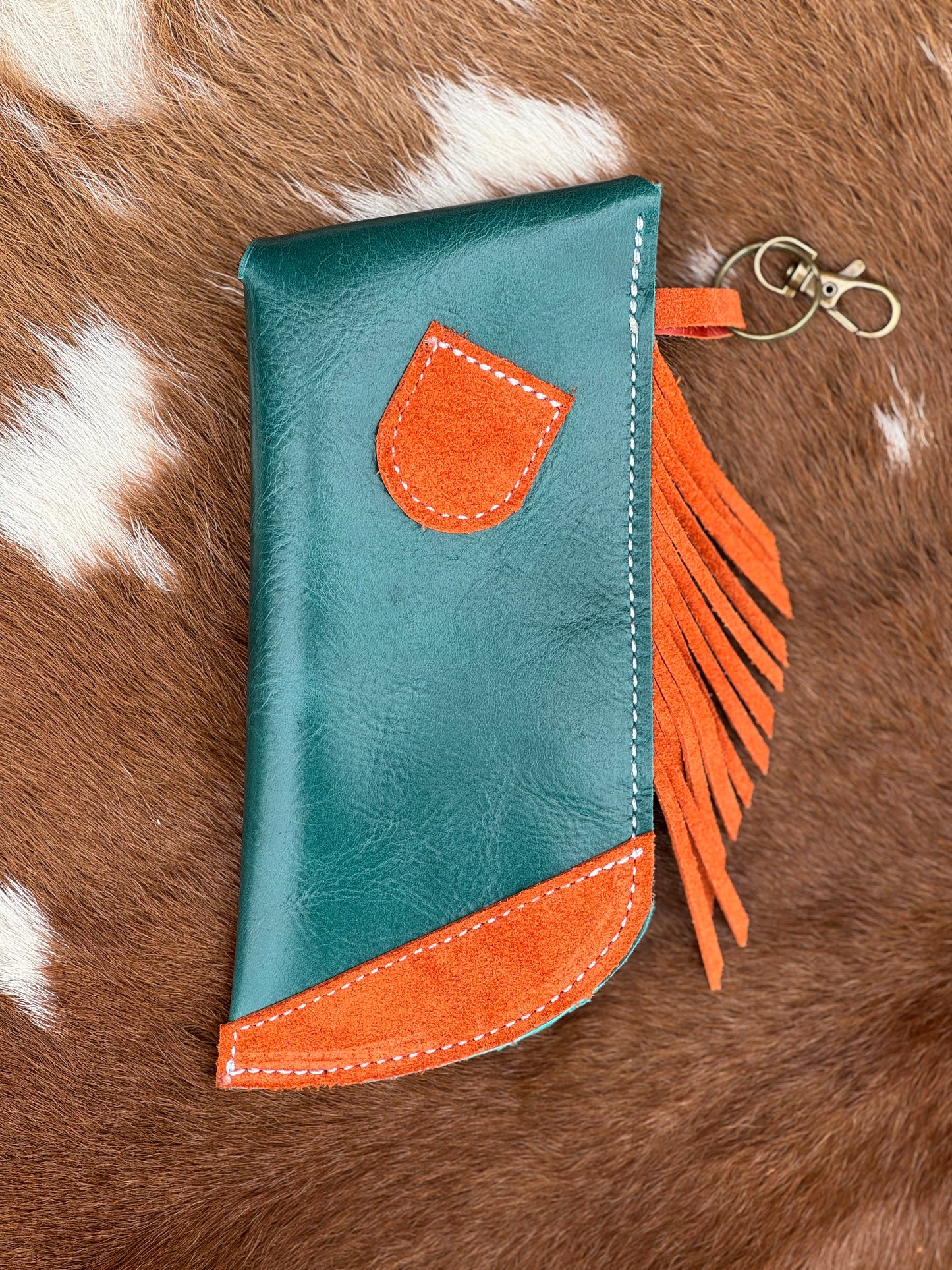 Chap-Stick Sunglass Holder Orange & Turquoise