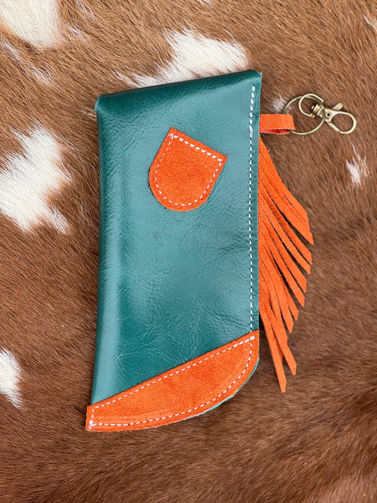 Chap-Stick Sunglass Holder Orange & Turquoise