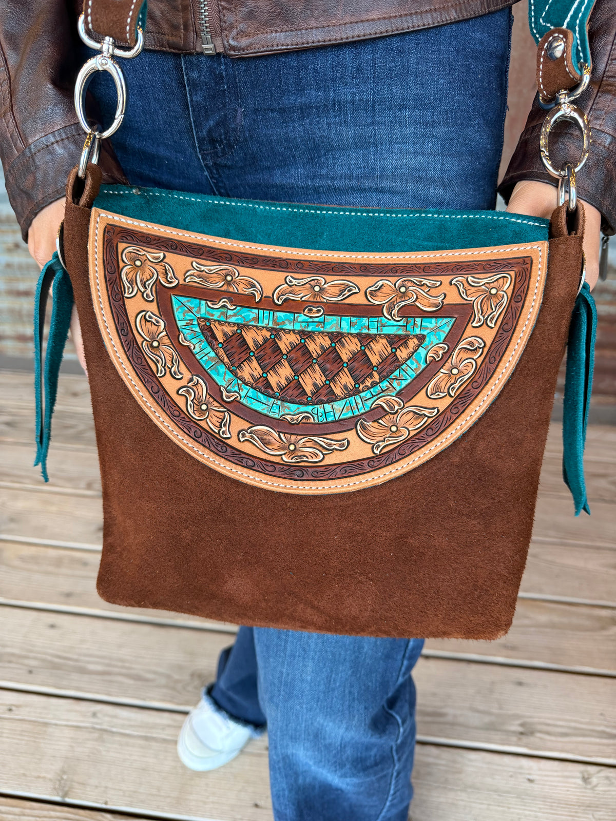 Floral Basketweave Purse