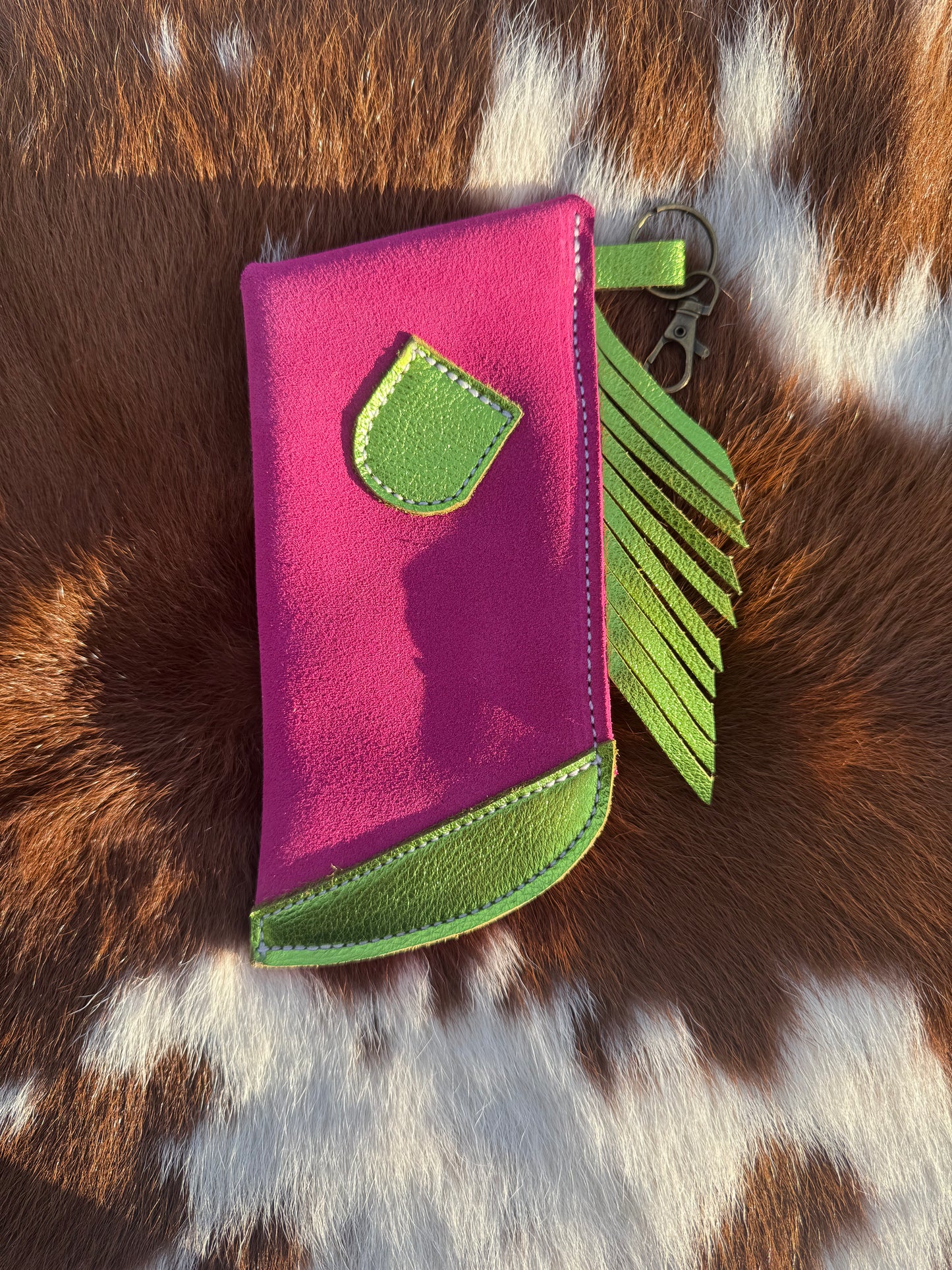 Chap-Stick Sunglass Holder pink & metallic lime