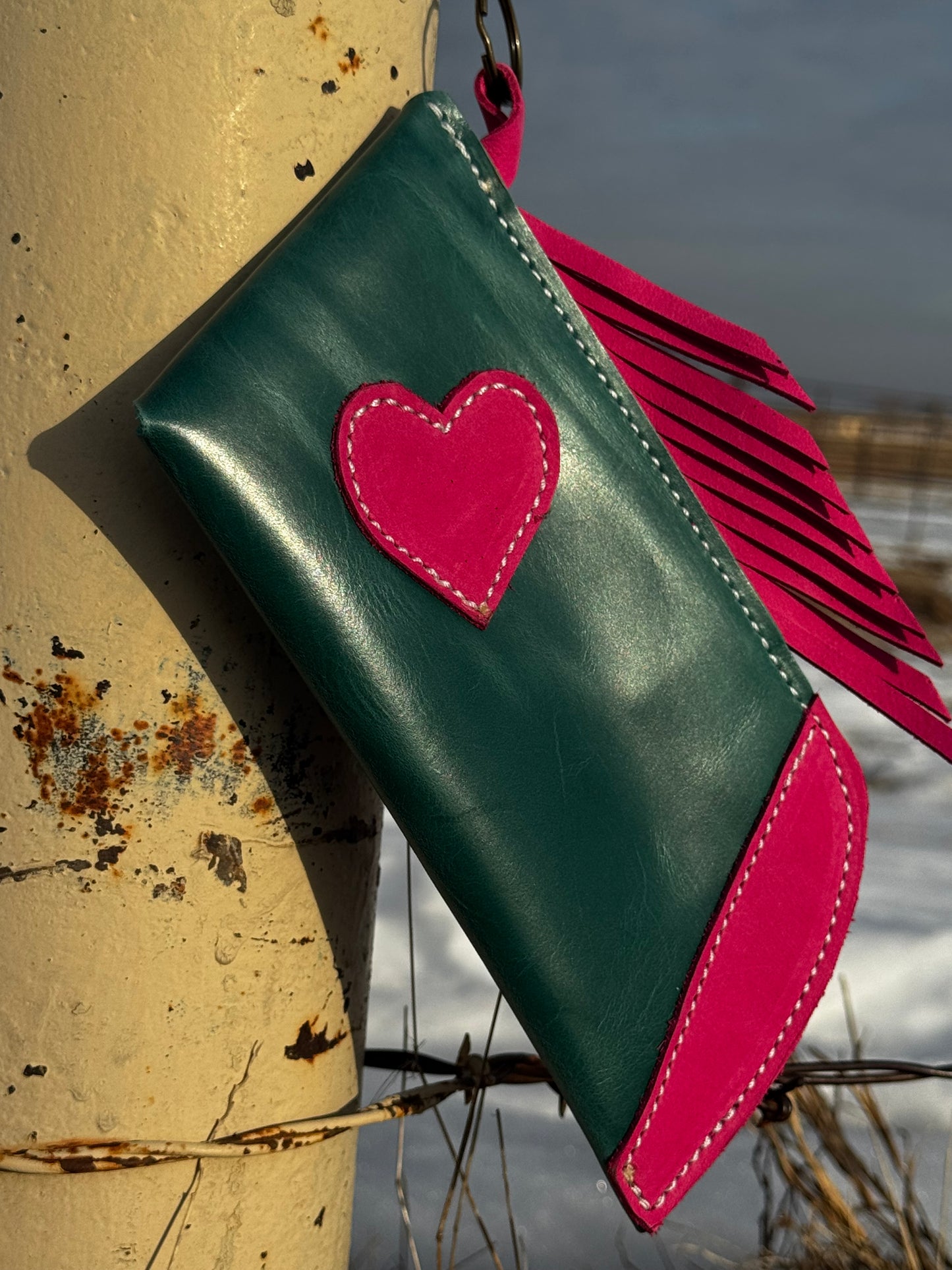 Turquoise and Pink Heart Chap
