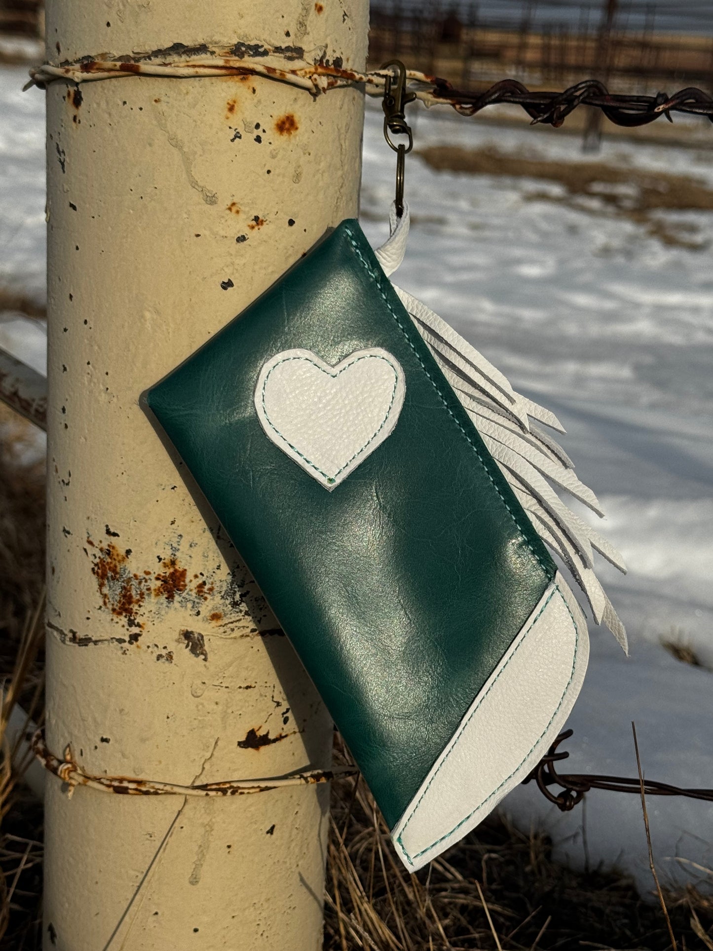 Turquoise and White Heart Chap