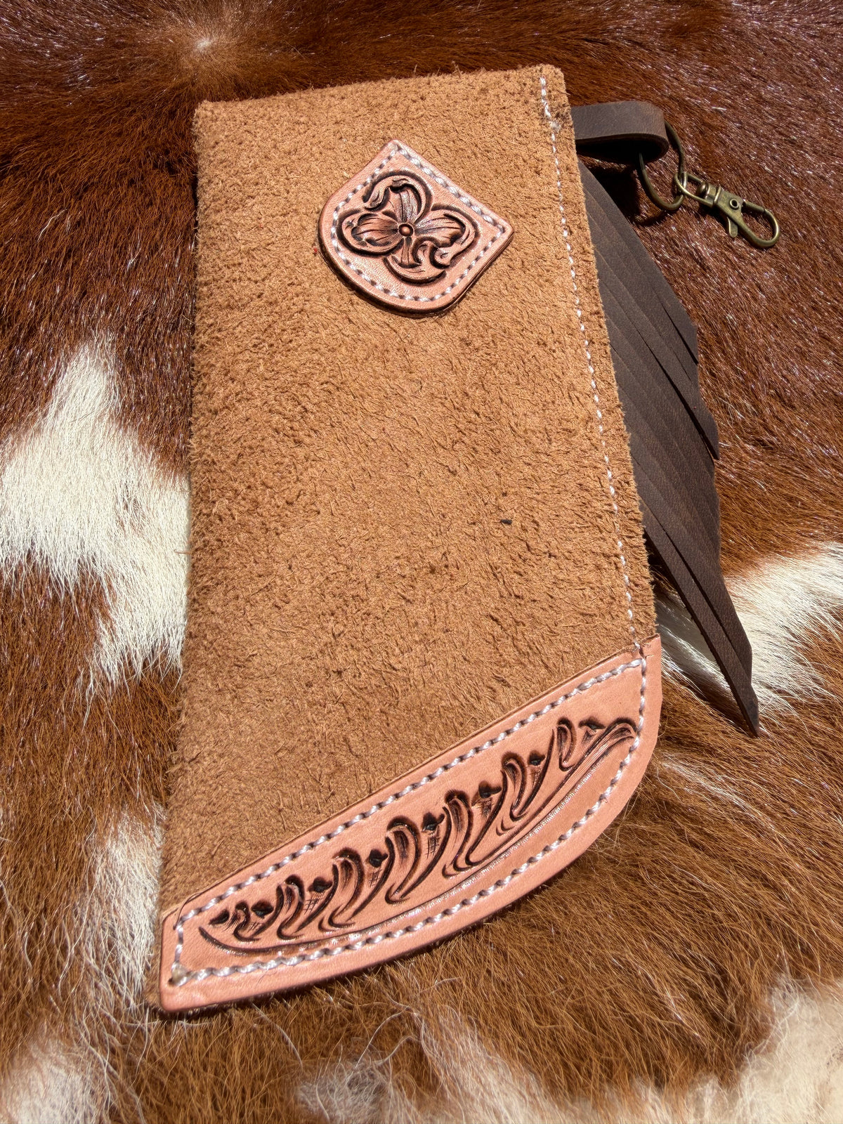 Tooled Mini Chap Peanut & Brown