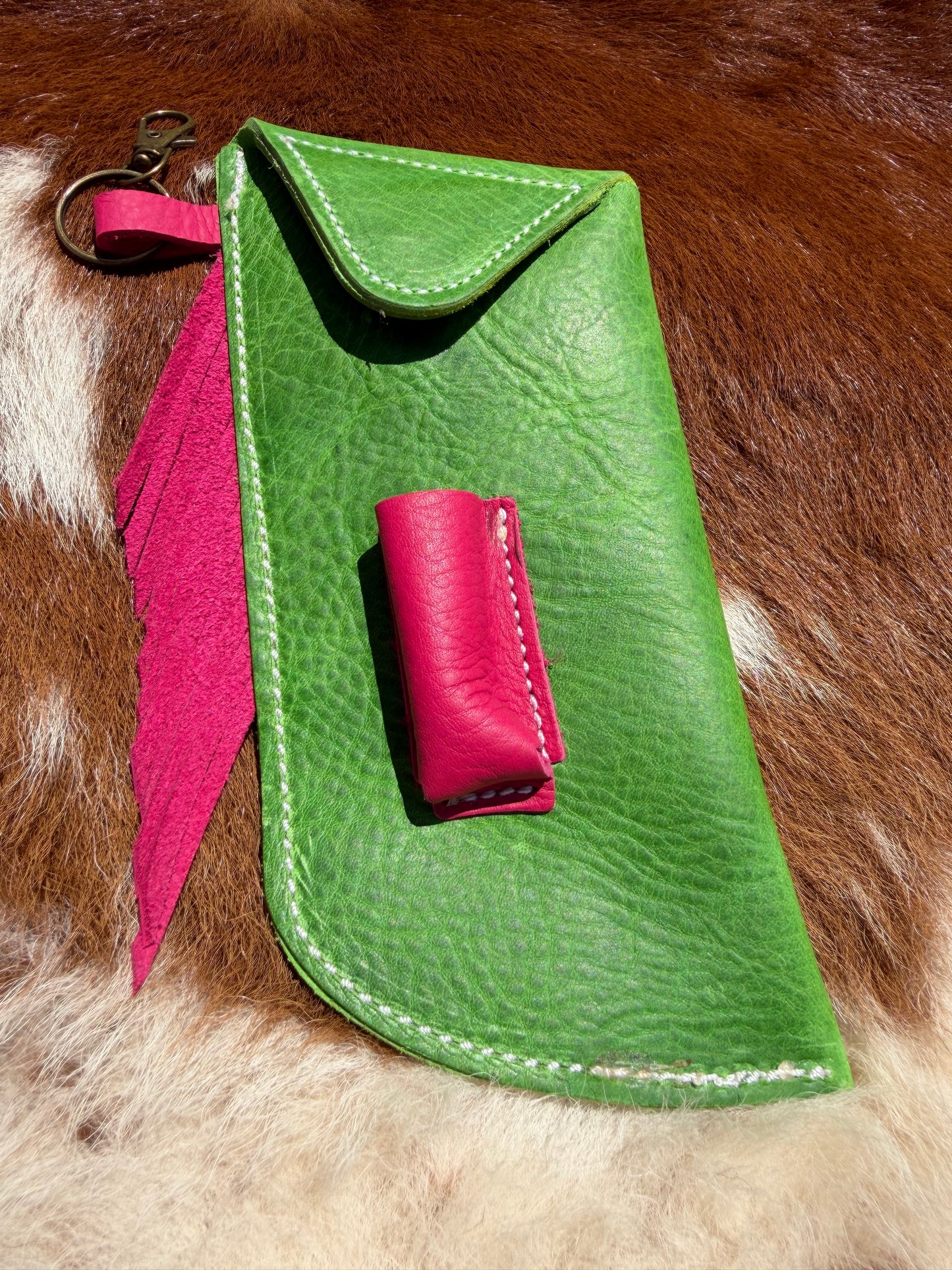 Tooled Mini Chap Lime & Hot Pink