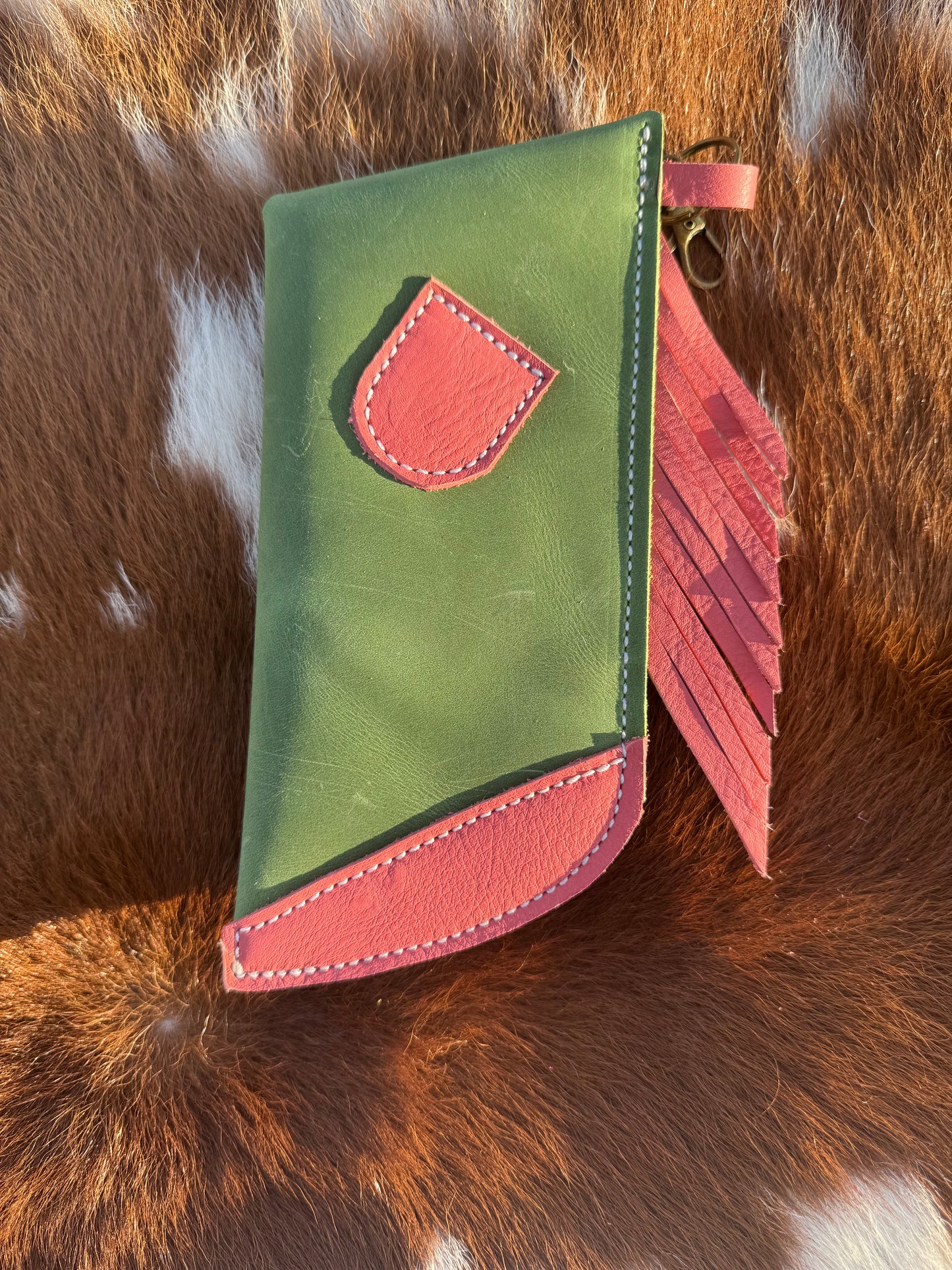 Chap-Stick Sunglass Holder Green & Salmon