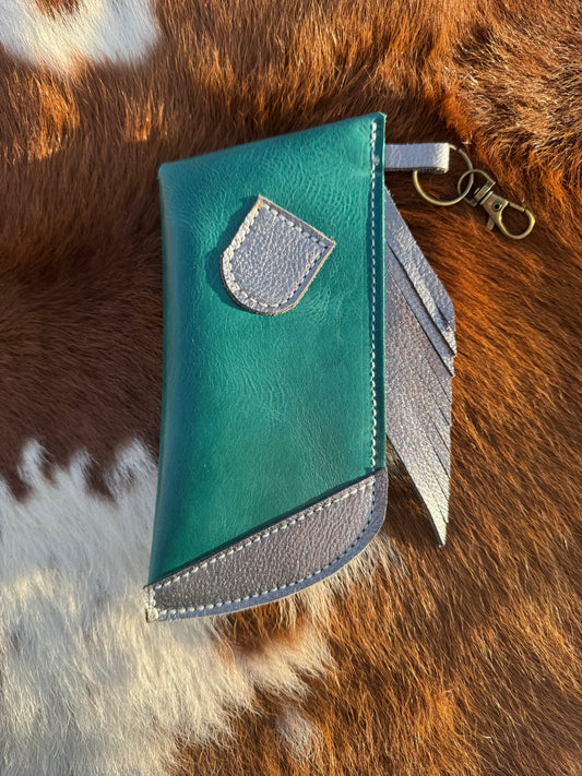 Chap-Stick Sunglass Holder Turquoise & Metallic Steel