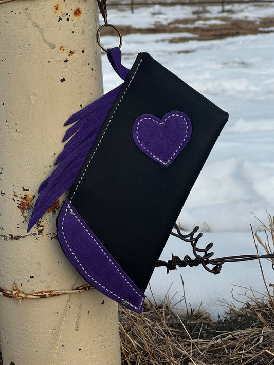 Black and Purple Turquoise Heart Chap