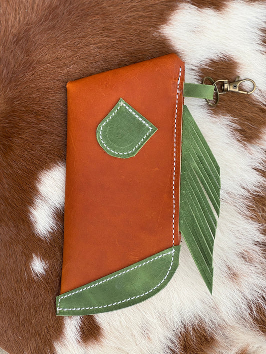 Chap-Stick Sunglass Holder Green & Rust