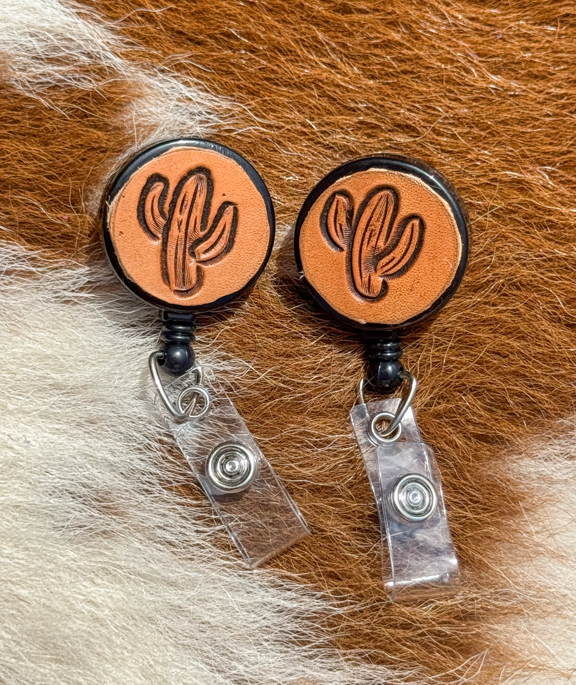 Natural Saguaro badge reel
