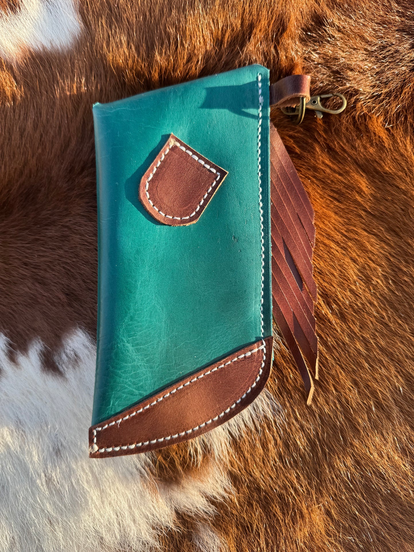 Chap-Stick Sunglass Holder Turquoise & Brown