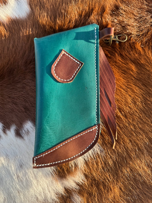 Chap-Stick Sunglass Holder Turquoise & Brown