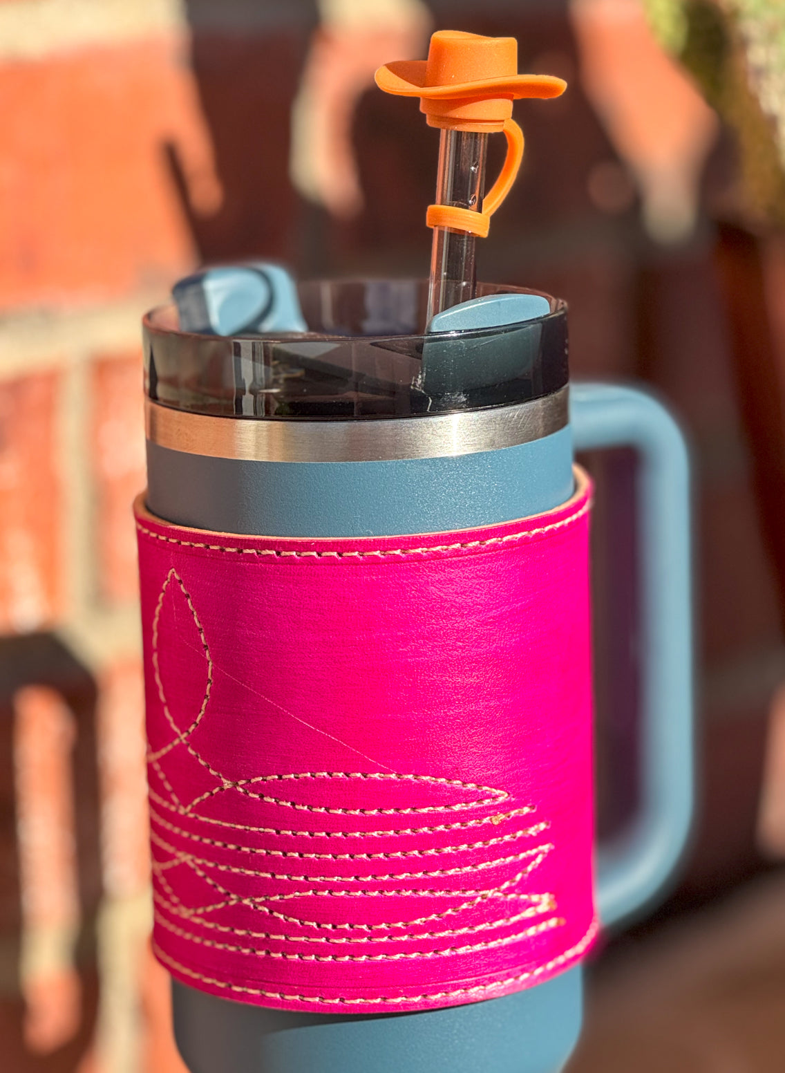 Hot Pink Boot Stitch 30 oz Tumbler Wrap