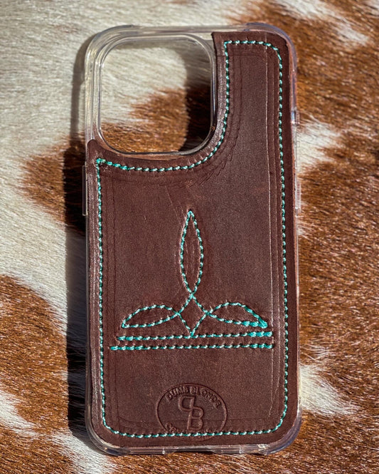 Chocolate Boot Stitch iPhone 15 Pro Case