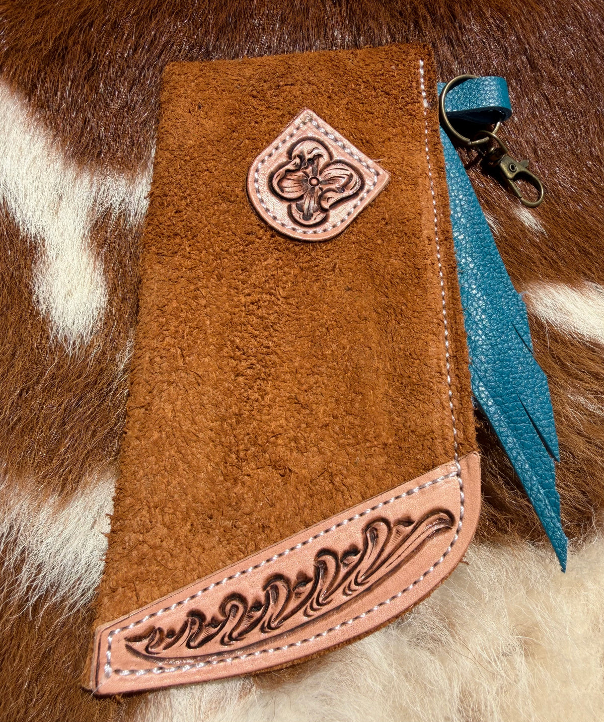 Tooled Mini Chap Toffee and Blue