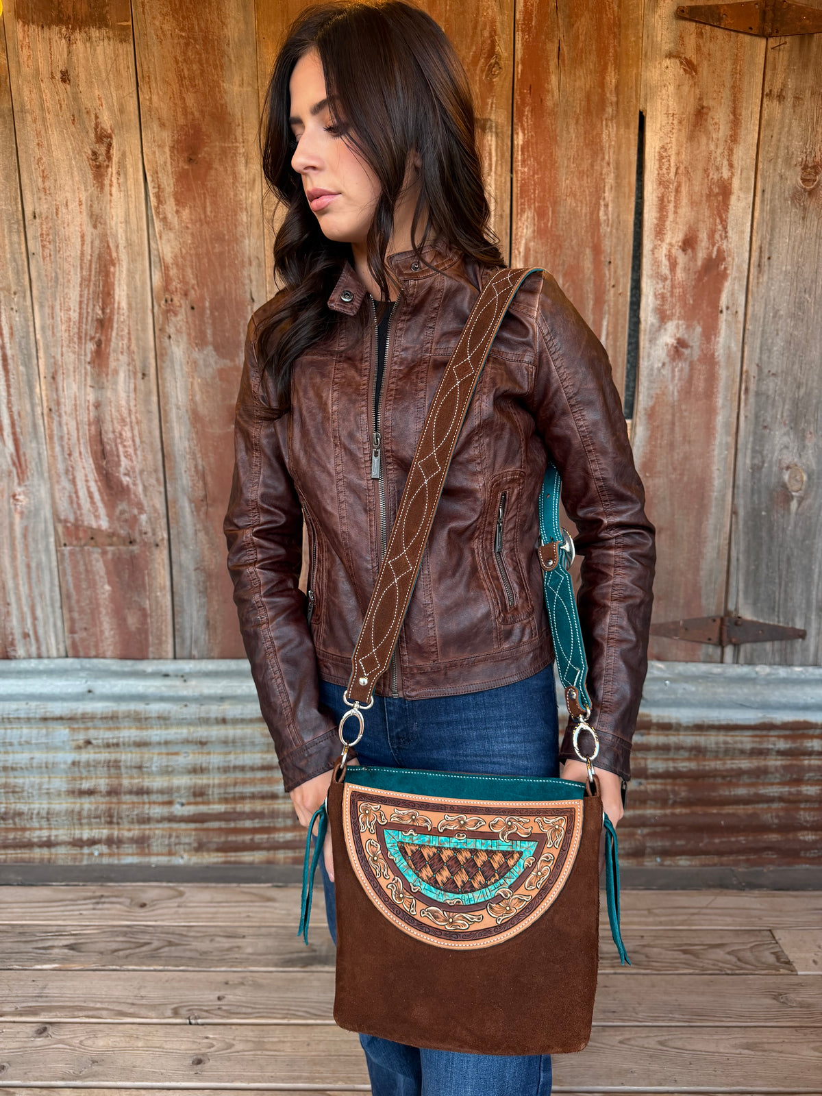 Floral Basketweave Purse
