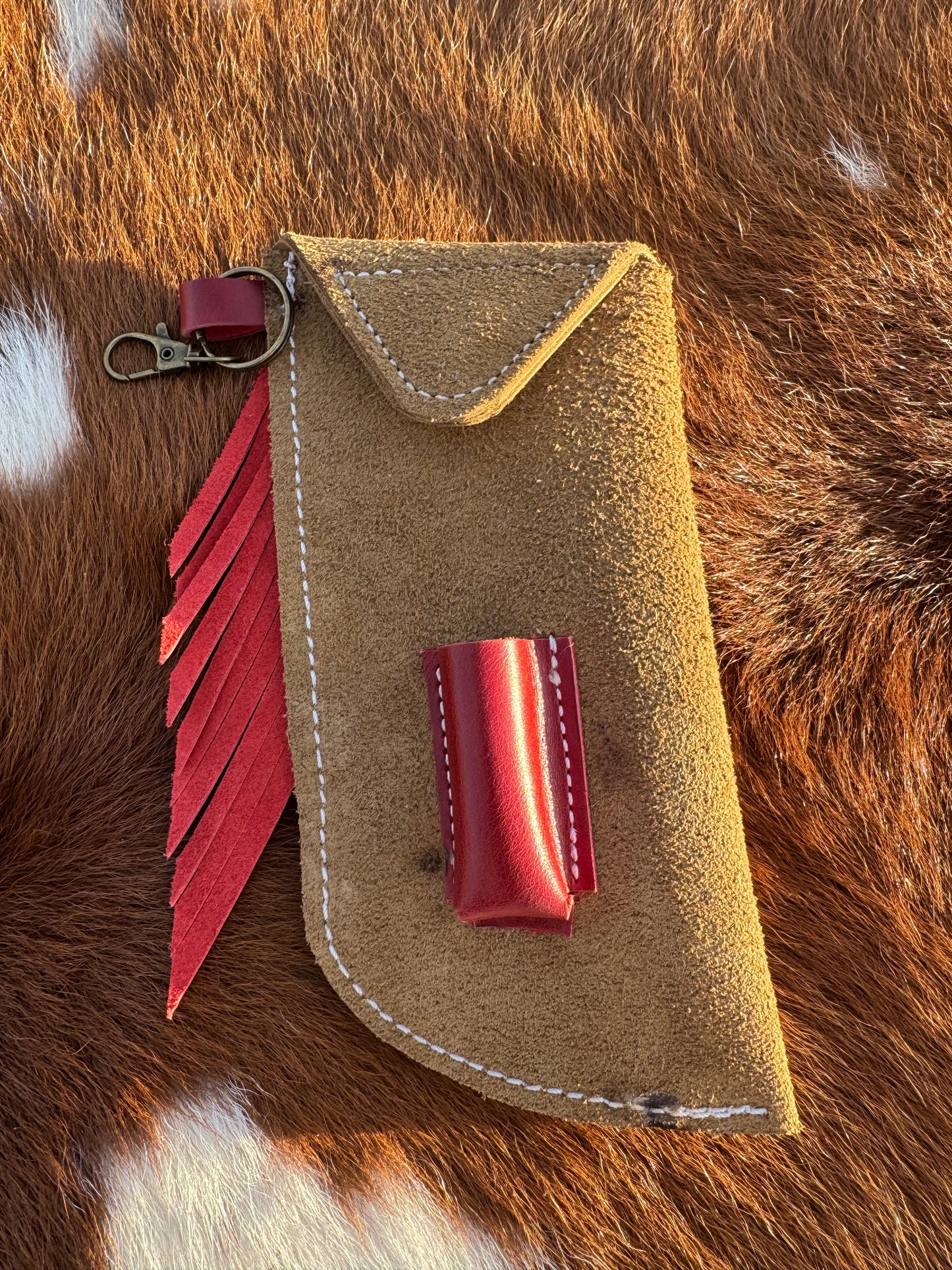 Chap-Stick Sunglass Holder Taupe & Cherry