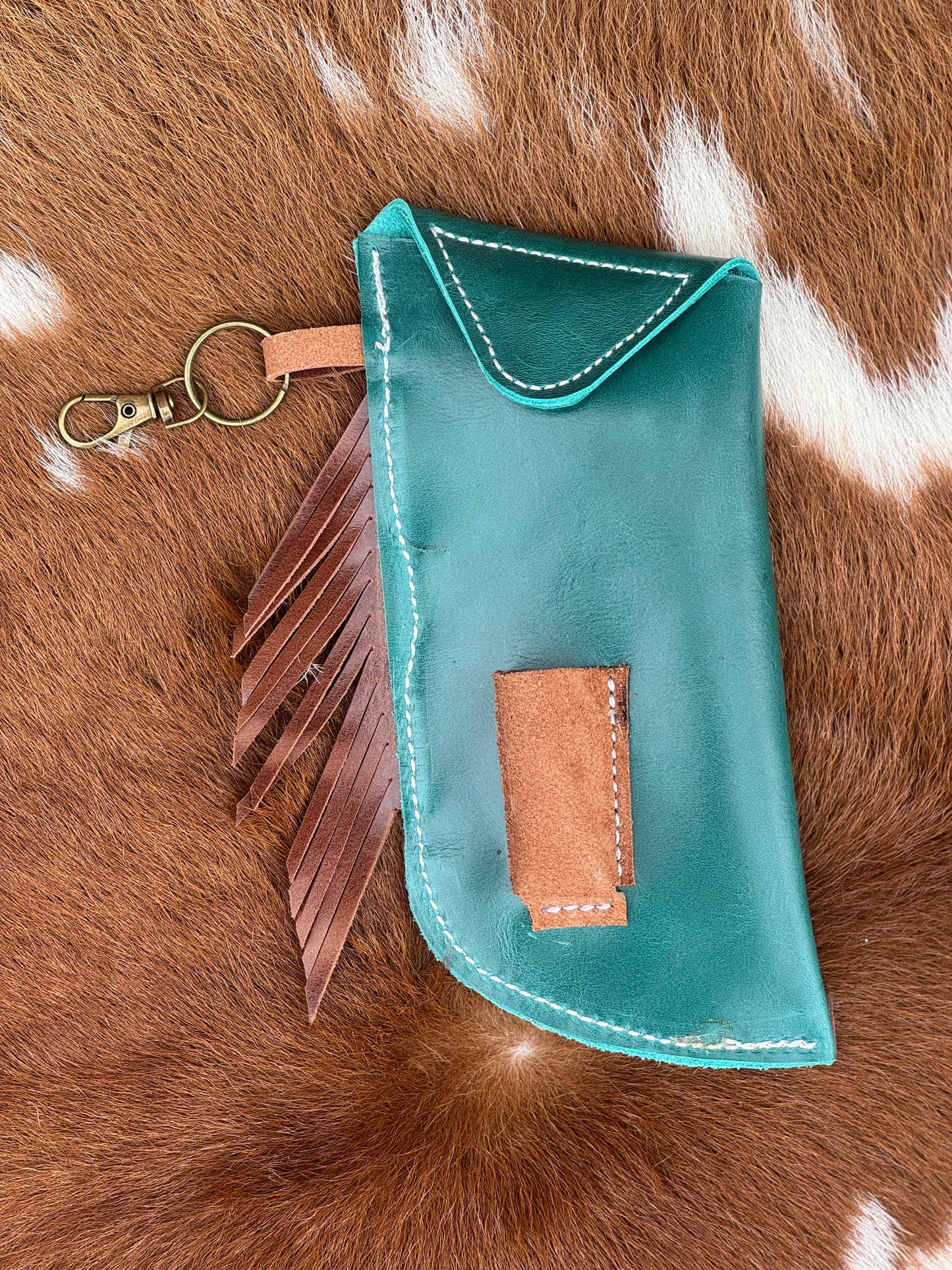 Chap-Stick Sunglass Holder Chocolate & Turquoise