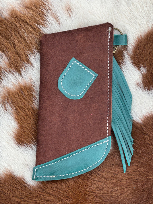 Chap -Stick Sunglass Holder Chocolate & Turquoise