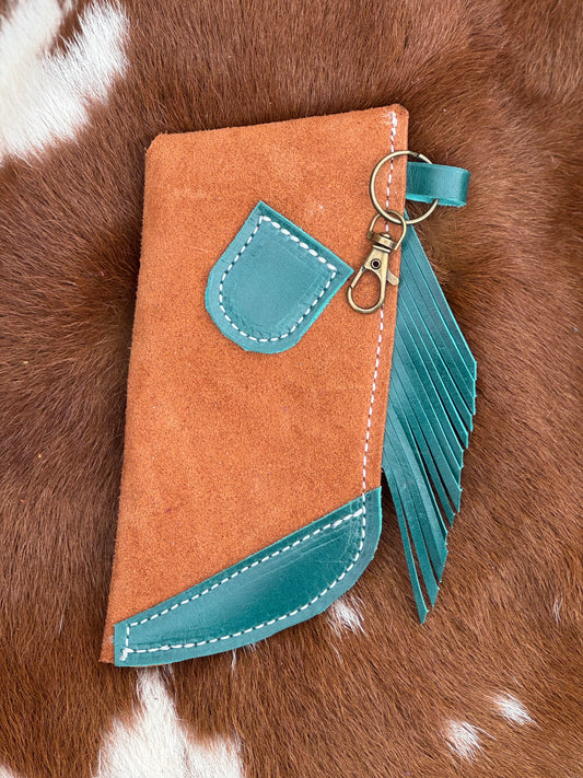 Chap-Stick Sunglass Holder Brown & Turquoise