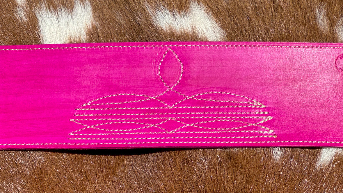 Hot Pink Boot Stitch 40 oz Tumbler Wrap