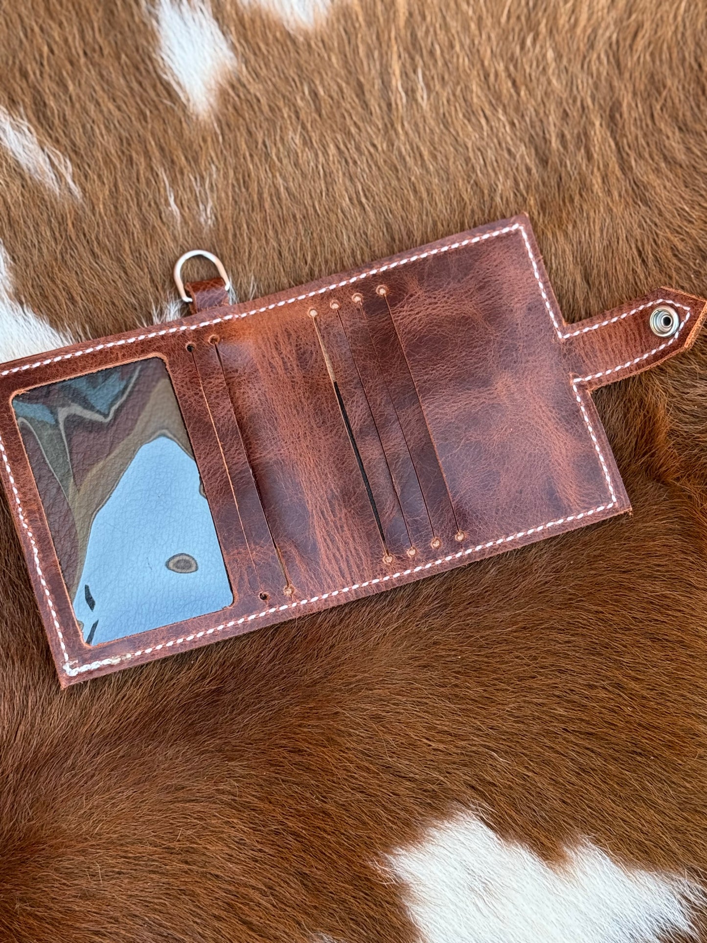 Turquoise Feather Mini Wallet