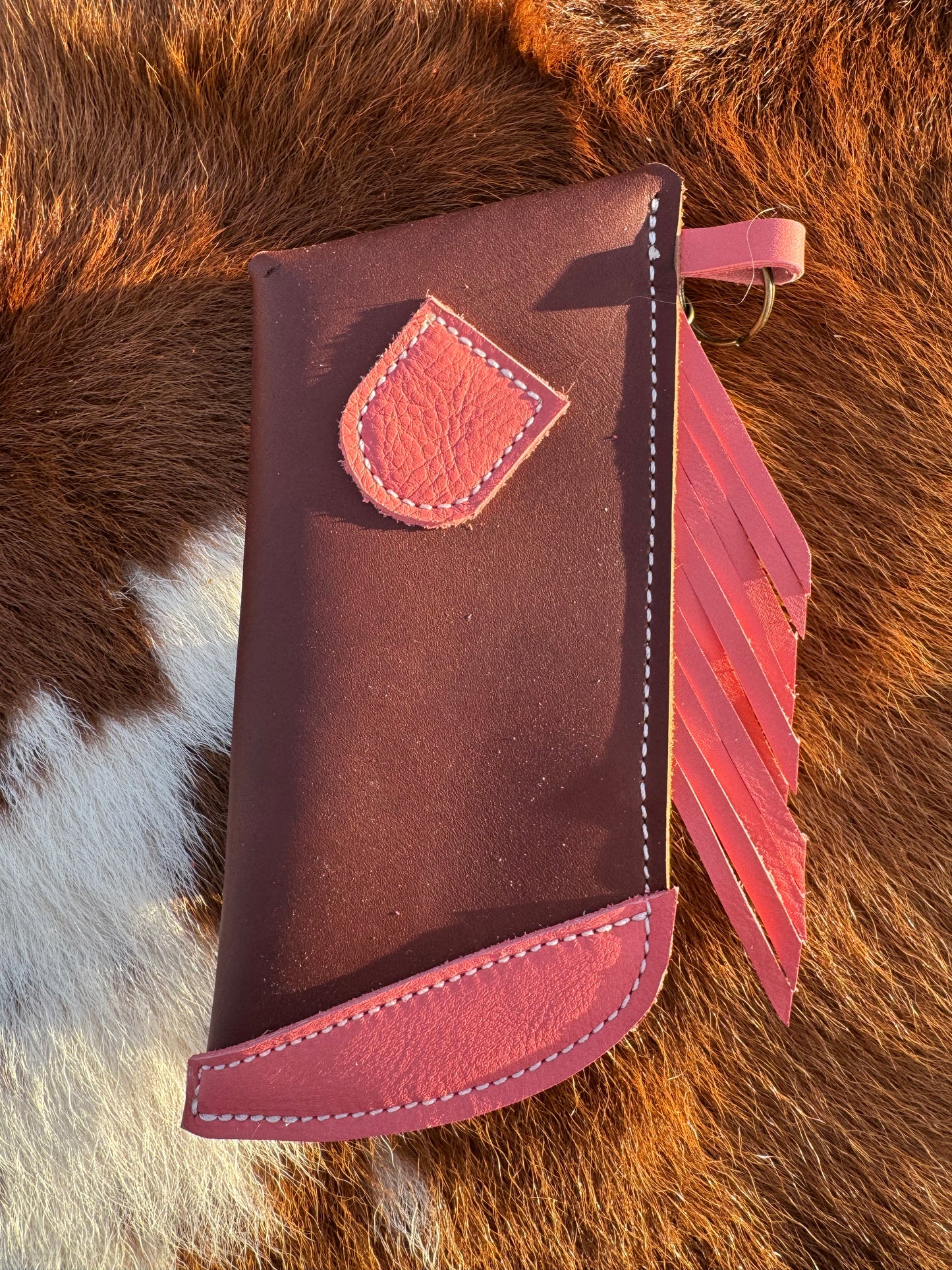 Chap-Stick Sunglass Holder Chocolate & Salmon