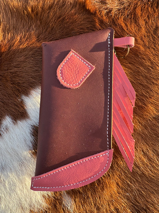 Chap-Stick Sunglass Holder Chocolate & Salmon