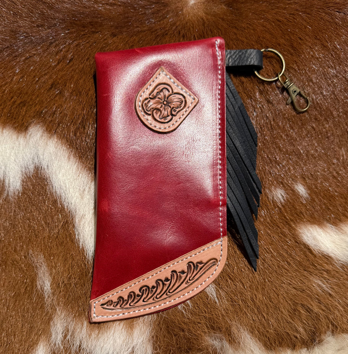 Tooled Mini Chap Red & Black
