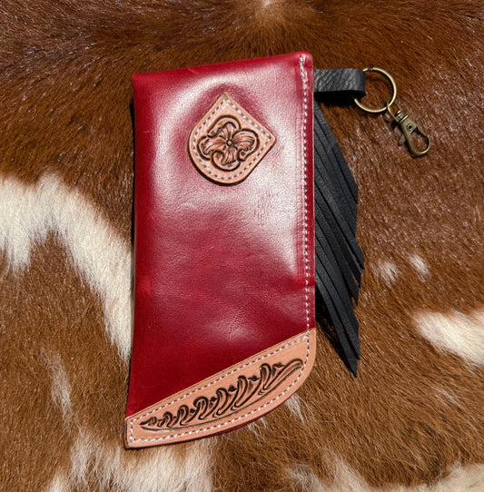 Tooled Mini Chap Red & Black
