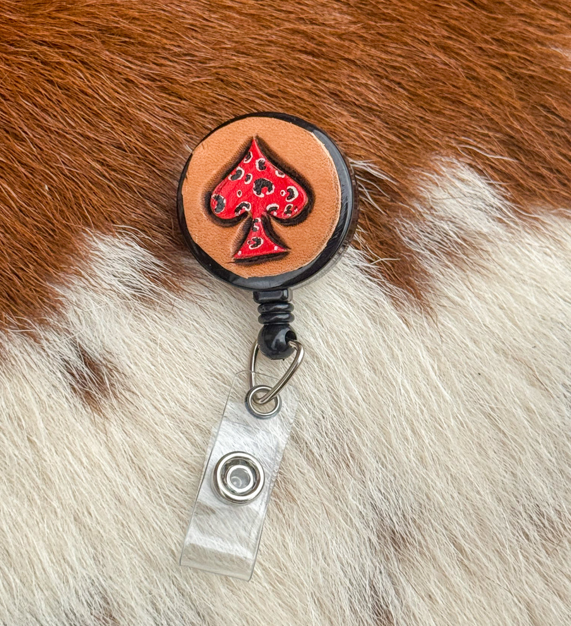 Cheetah Spade badge reel