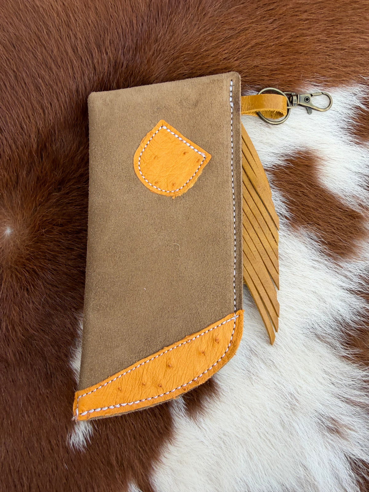 Mini Chap Taupe & Ostrich