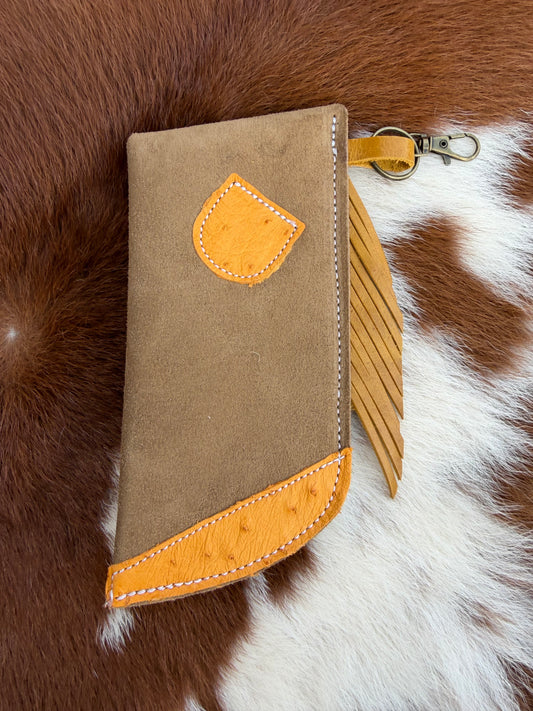 Mini Chap Taupe & Ostrich