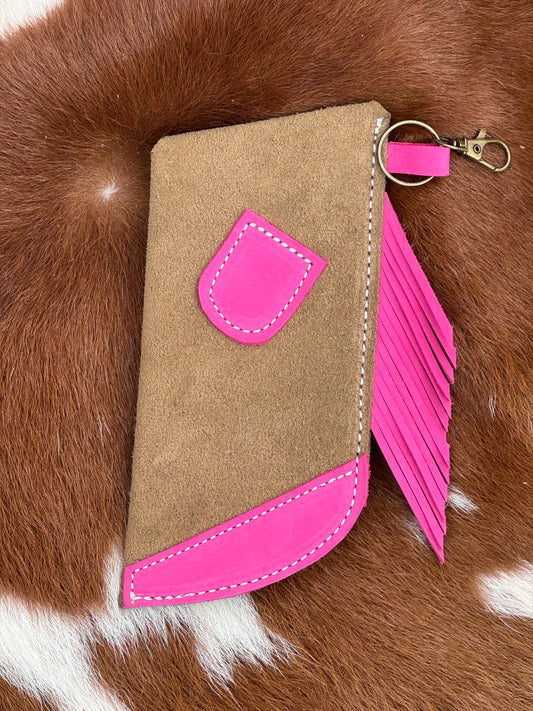 Chap-Stick Sunglass Holder Taupe & Pink