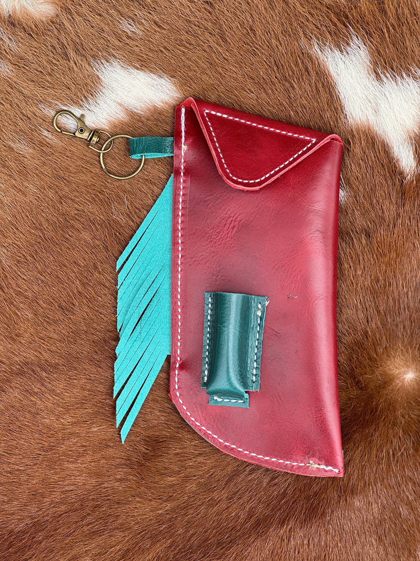 Chap-Stick Sunglass Holder Turquoise and Cherry
