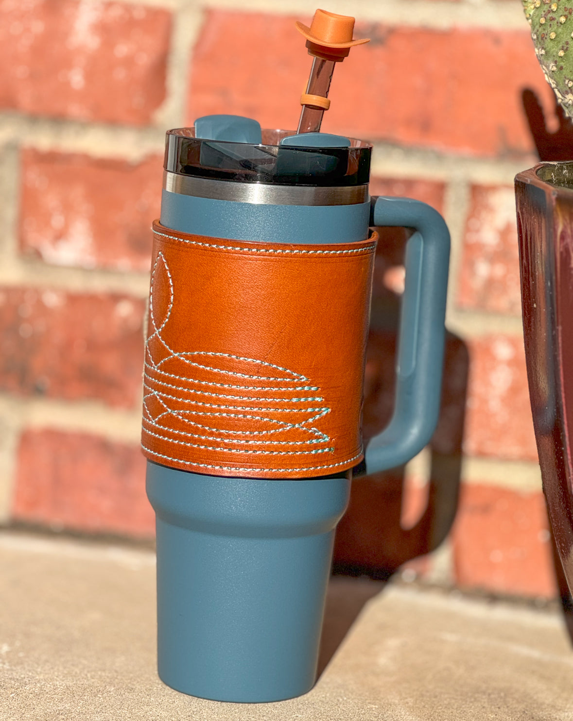 Golden Brown Boot Stitch 30 oz Tumbler Wrap