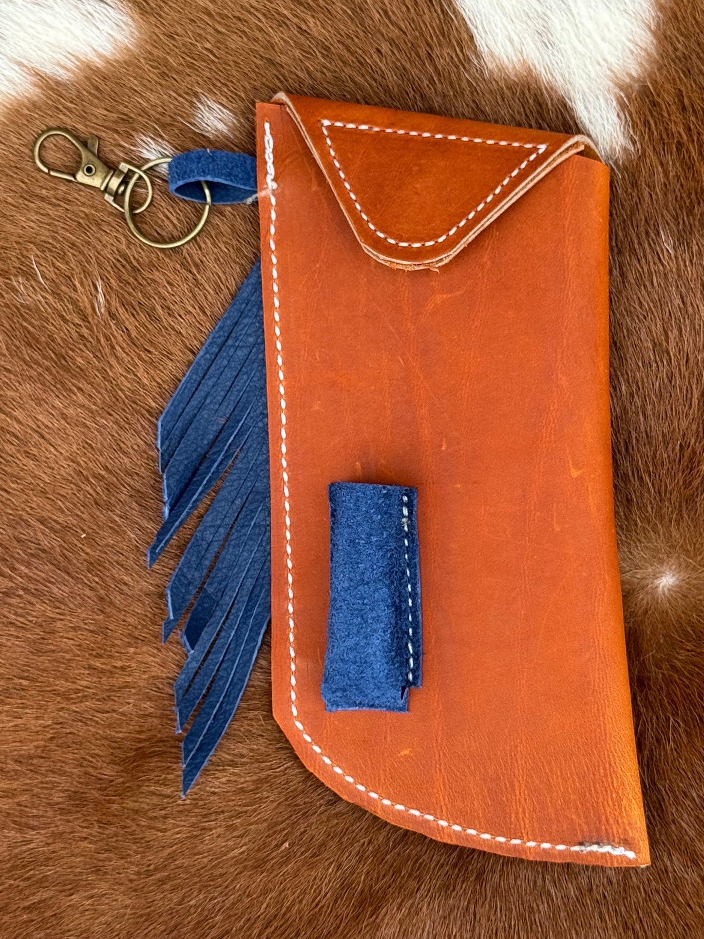 Chap-Stick Sunglass Holder Navy & Rust