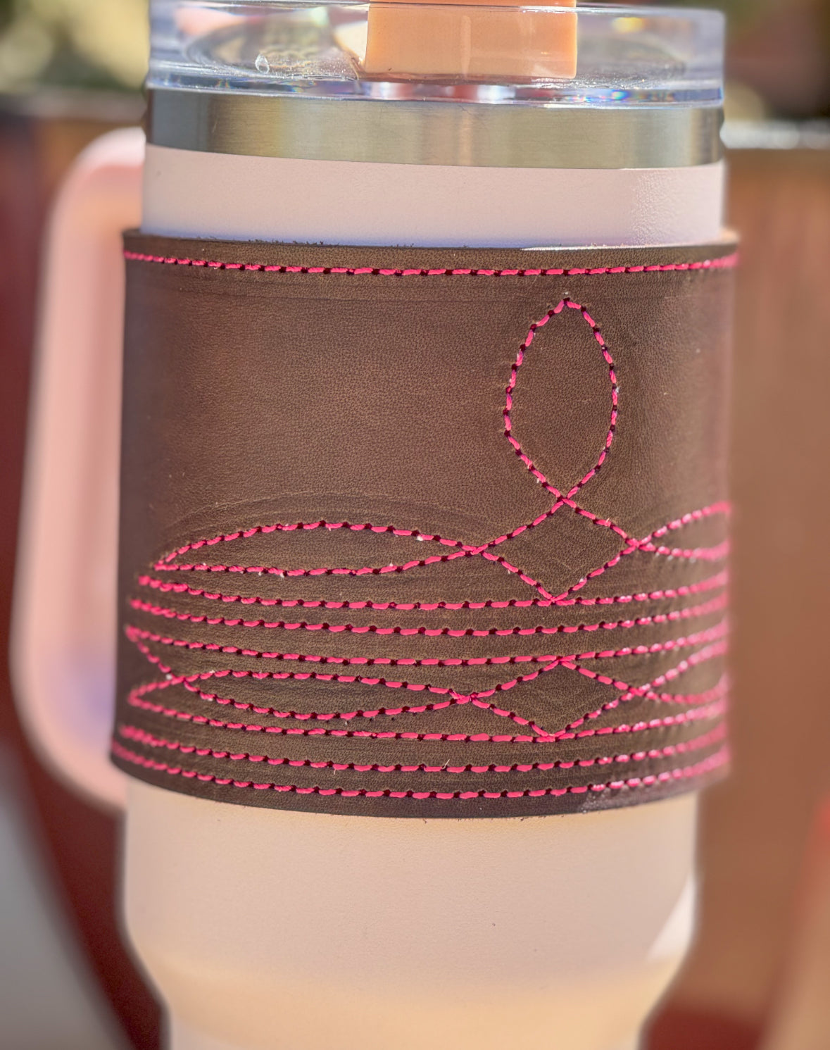 Chocolate Boot Stitch 40 oz Tumbler Wrap